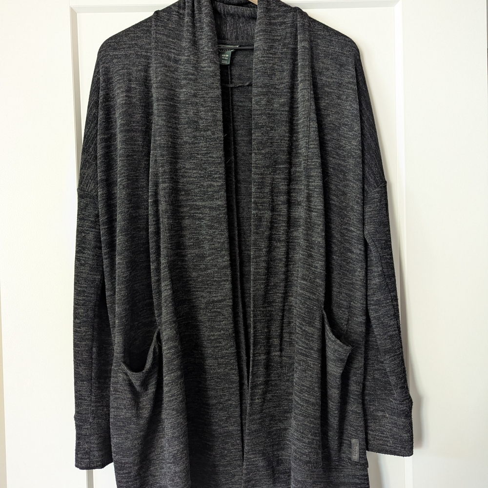 Cozy Charcoal Open Front Cardigan